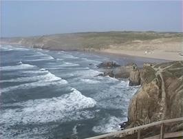 The fabulous beach at Perranporth, as seen from near the youth hostel